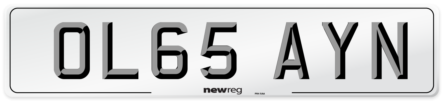 OL65 AYN Number Plate from New Reg